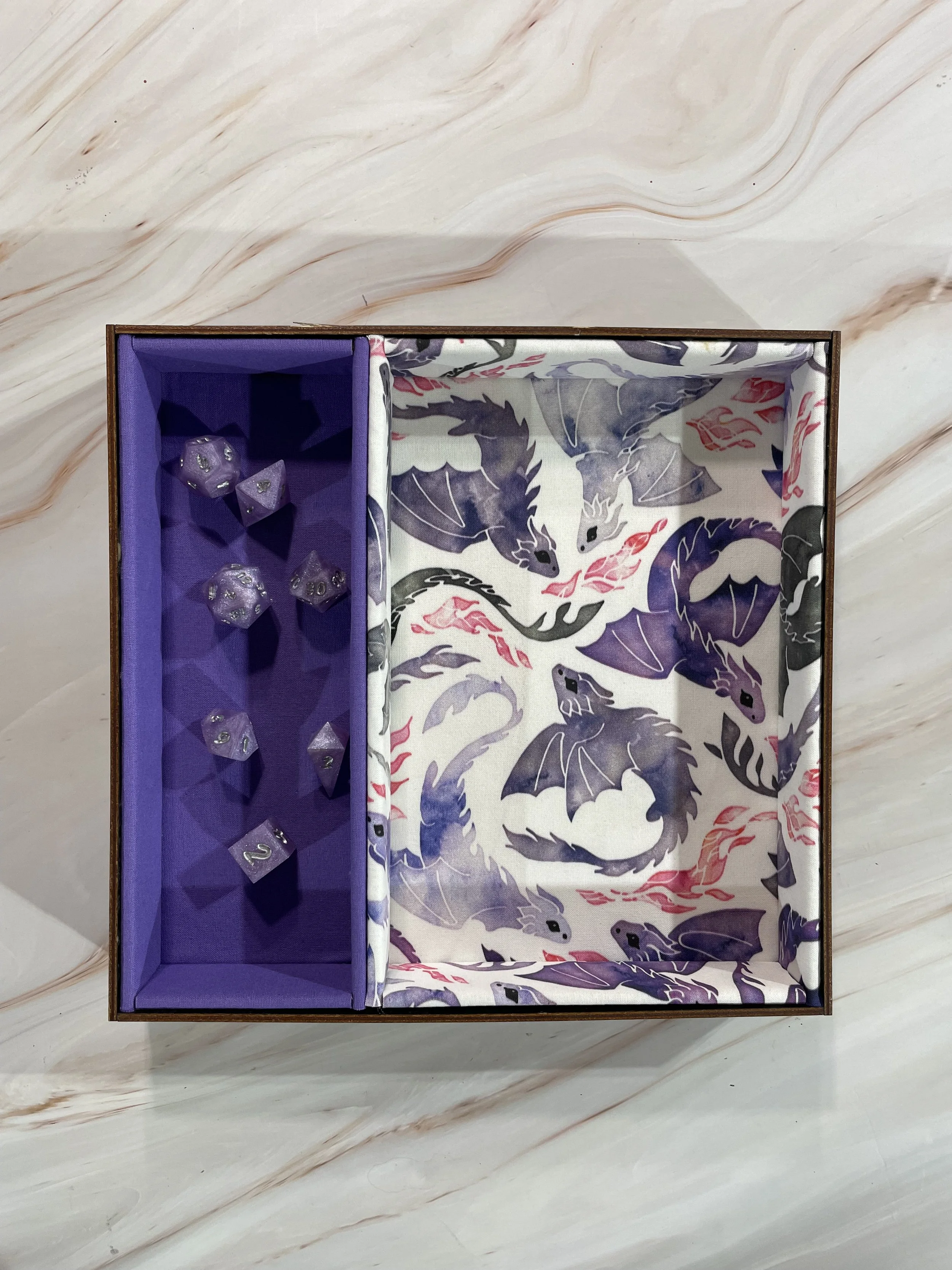 Dancing Dragons (purple)  Double Dice Tray