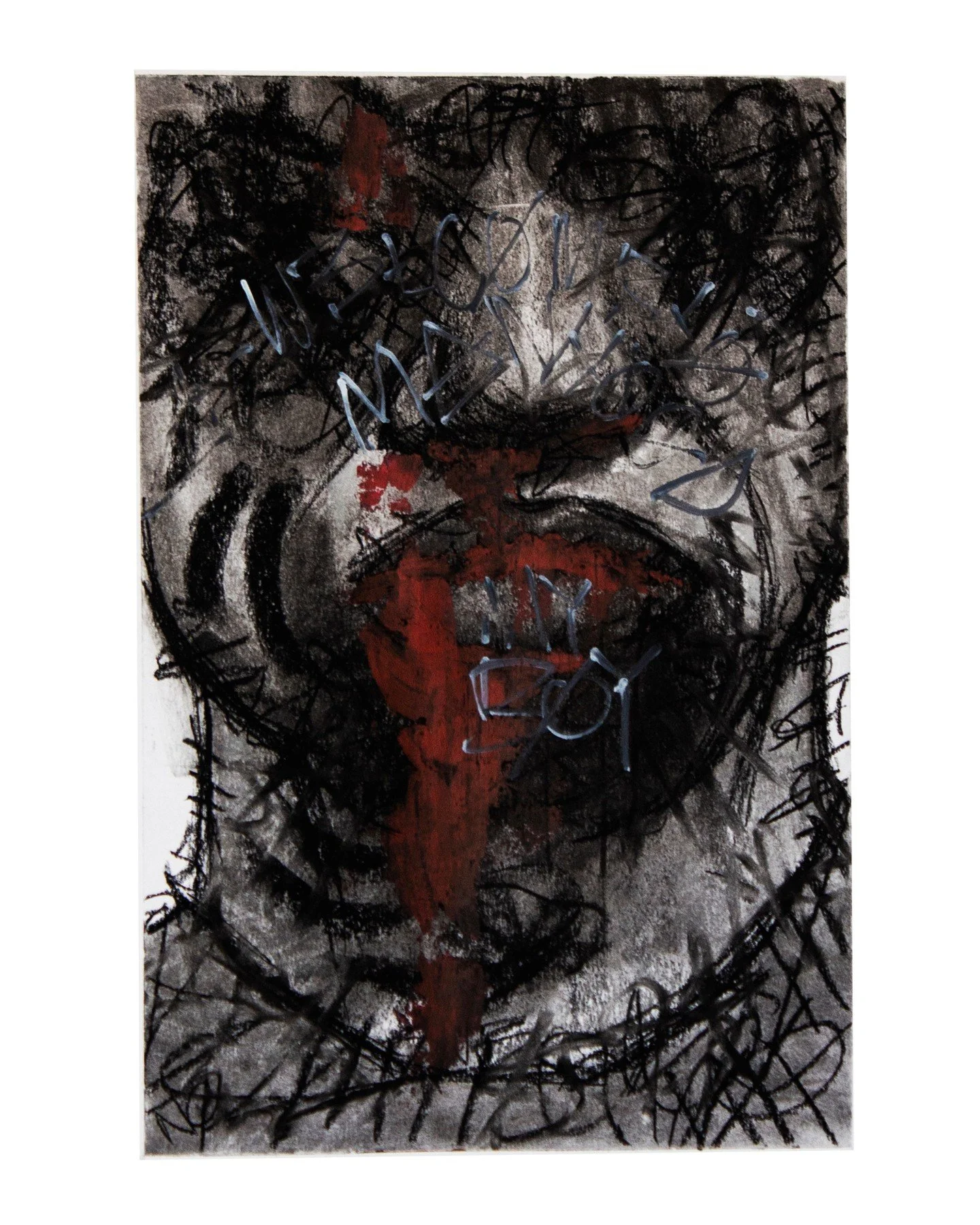 Welcome To Manhood, My Boy. Charcoal and Acrylic on Paper. 2022.