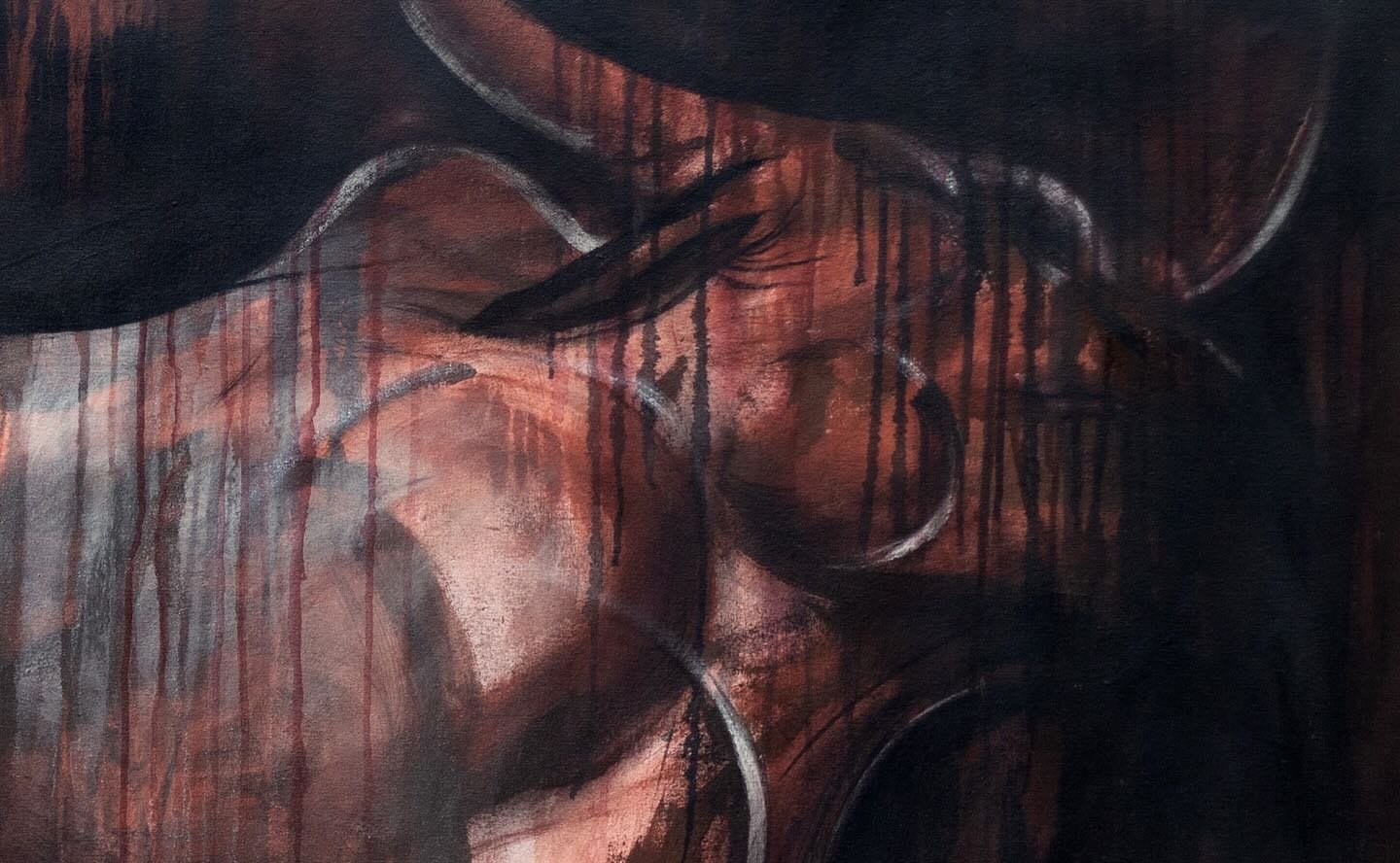 Pain Configuration: Sacrificial God / Study of a Bull II (2023)
Debuted a few weeks ago @latitudes.online last art fair in Johannesburg &mdash; this piece mourns, remembers, and resists. A Brahman bull rendered limbless and suspended between realitie