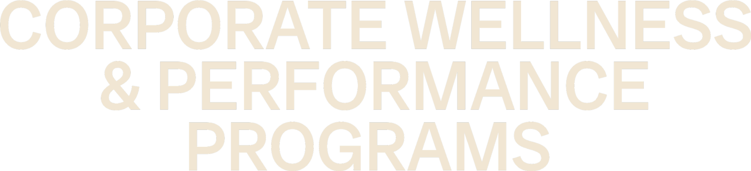 Text on a black background reads: 'Corporate Wellness & Performance Programs'.