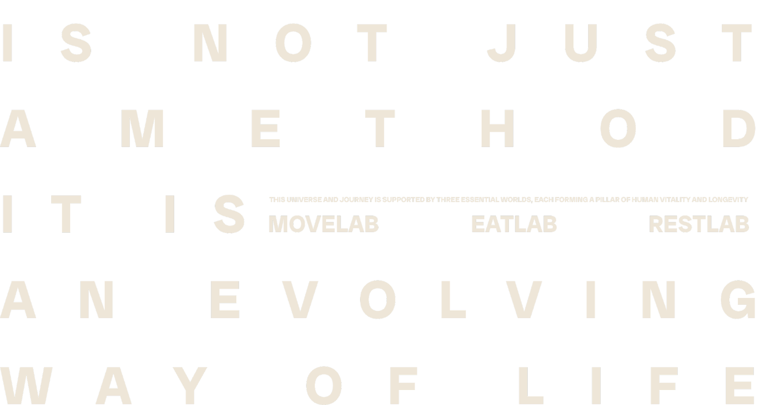 Black background with beige text saying: "It is not just a matter of what constitutes a universe but of what constitutes the journey of the universe itself."