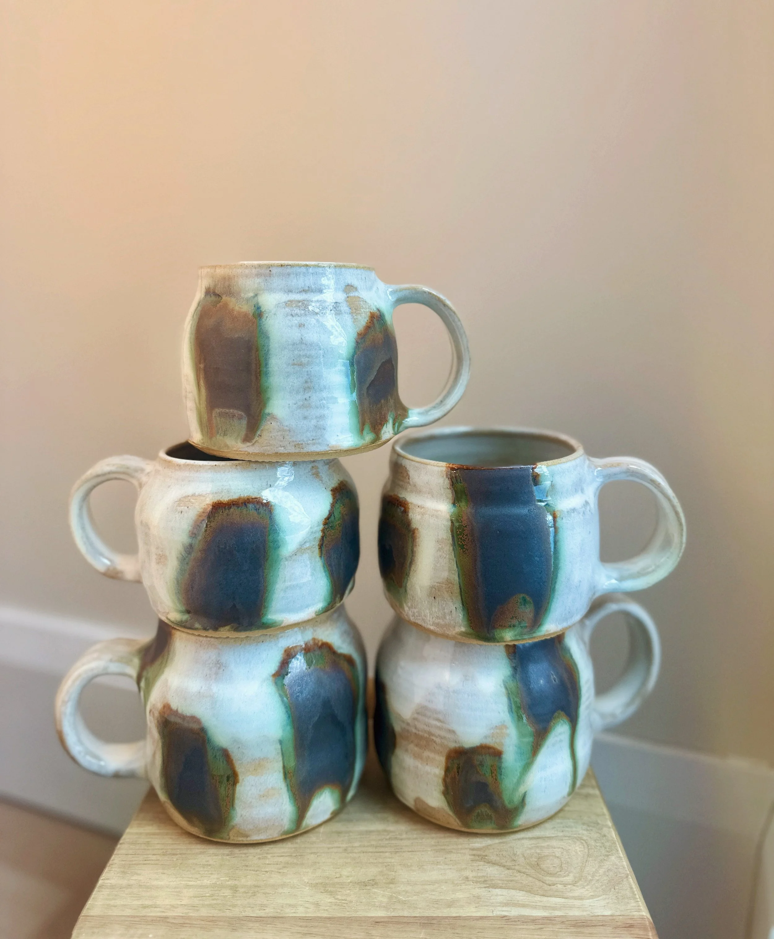 Green Drippage Mug Set