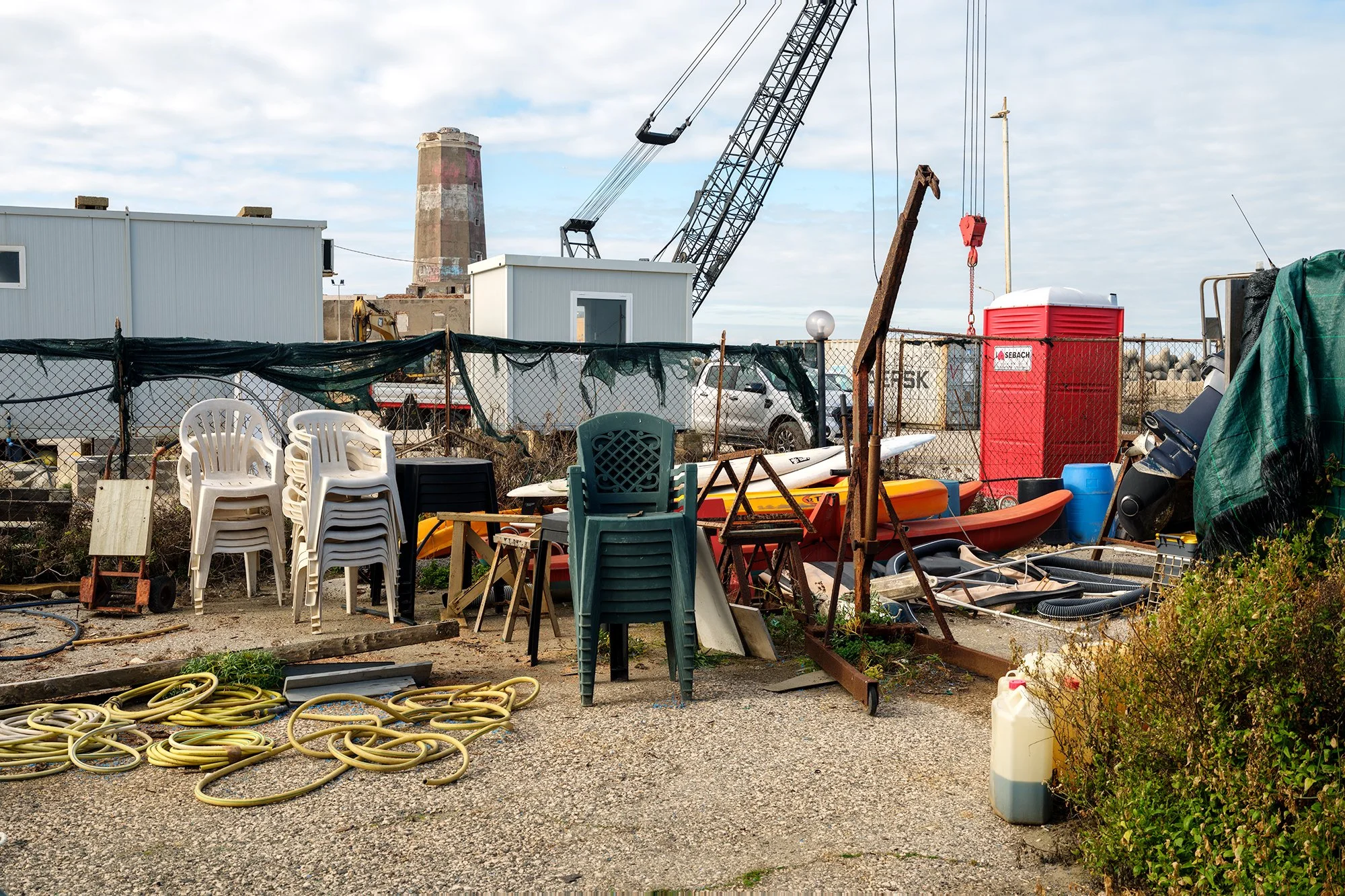 Construction site around the old lighthouse, 2026