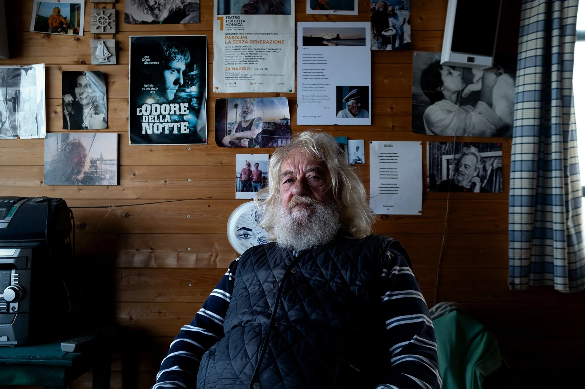 Gianfranco Miconi, known as ‘Attila’, in his home: one of the Bilancioni within the construction site area, 2024