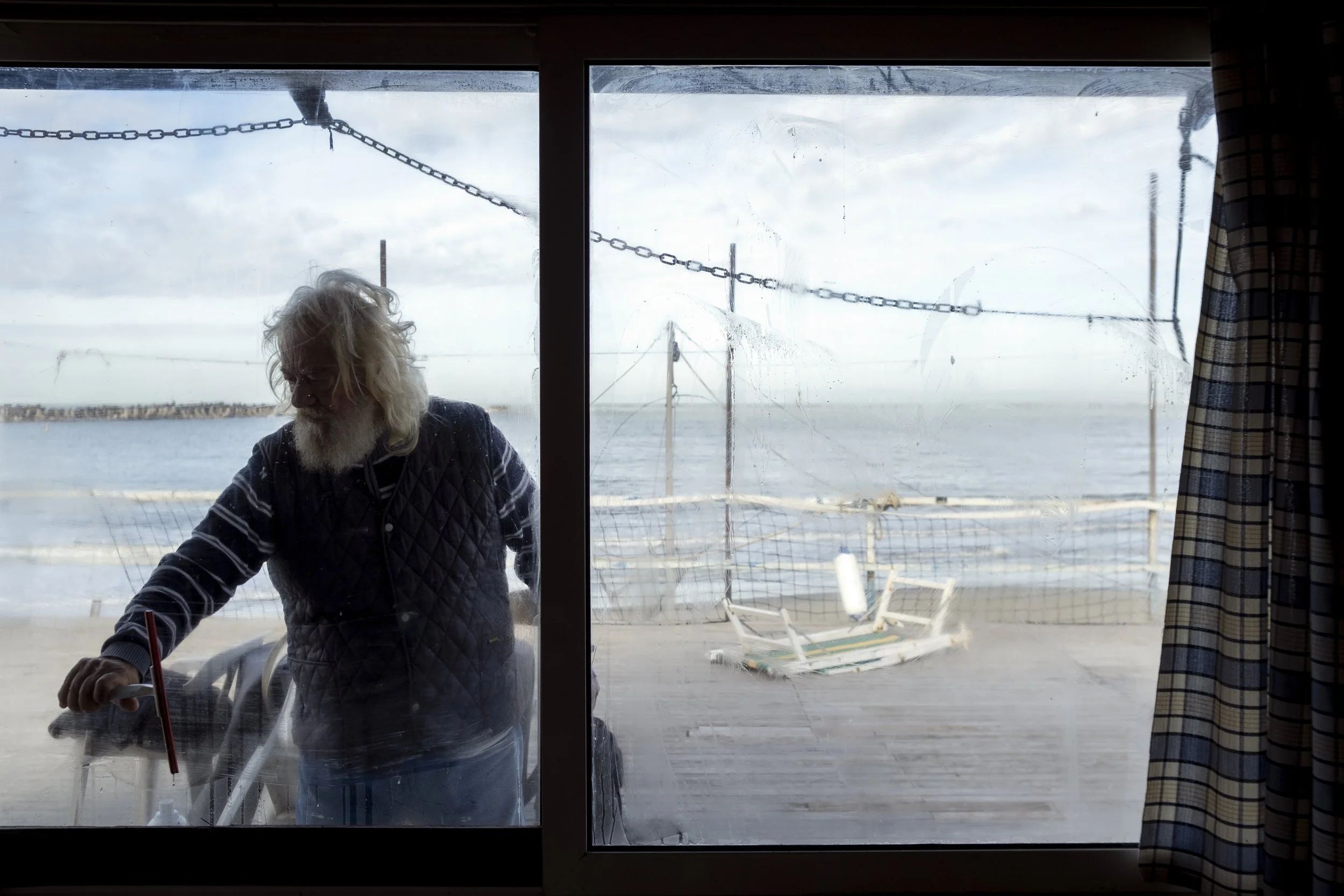 Gianfranco Miconi, known as ‘Attila’, in his home: one of the Bilancioni within the construction site area, 2024