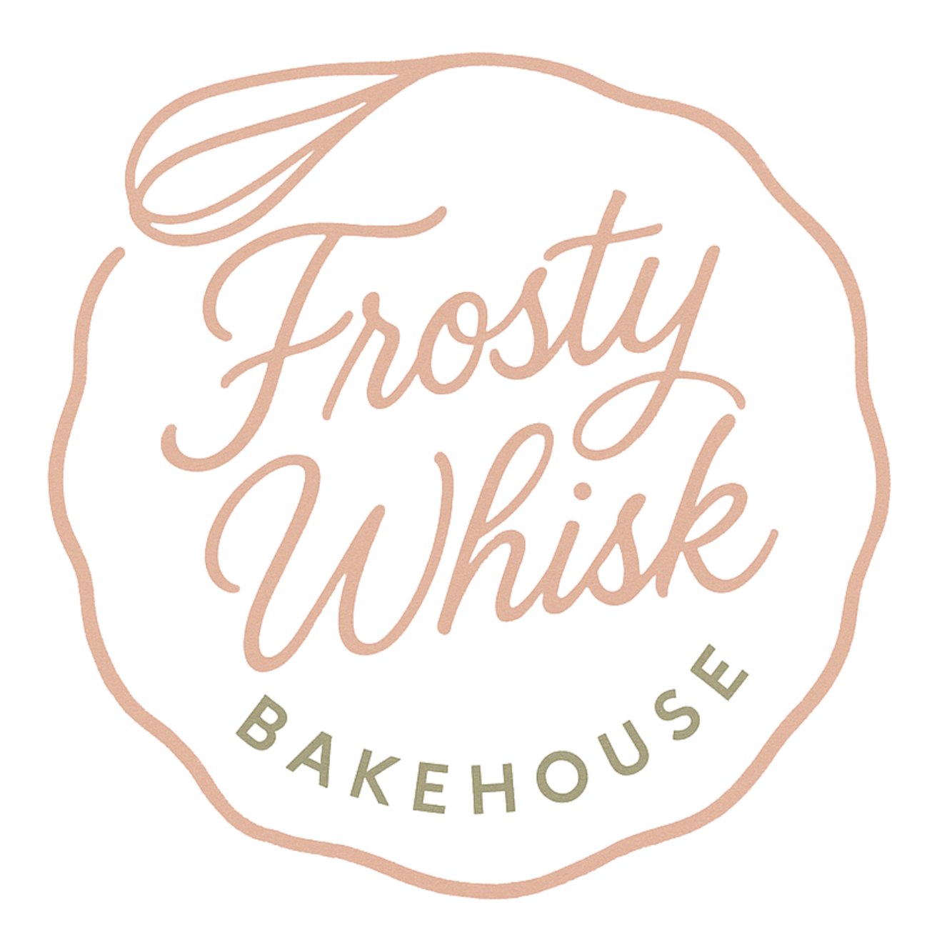 A neon sign with the words "Frosty Thake" in cursive script, surrounded by the phrase "Bake House" in block letters, all enclosed within a ring outline.