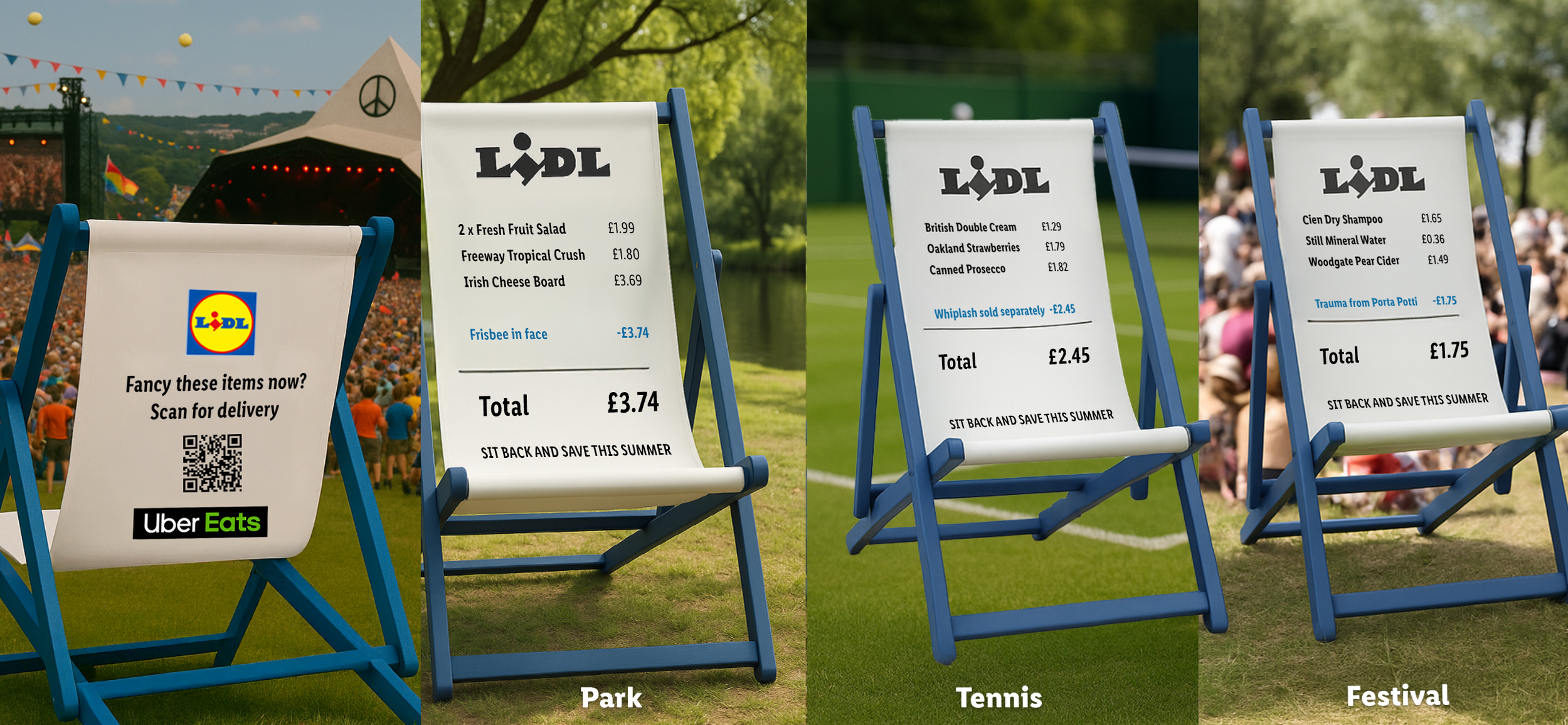 As a humorous gesture for the unfortunate situations we could find ourselves in this summer, users of the deckchair can benefit from an extra 50% off of their receipt items when ordering from the chair. We're saving Summer one chair at a time.
