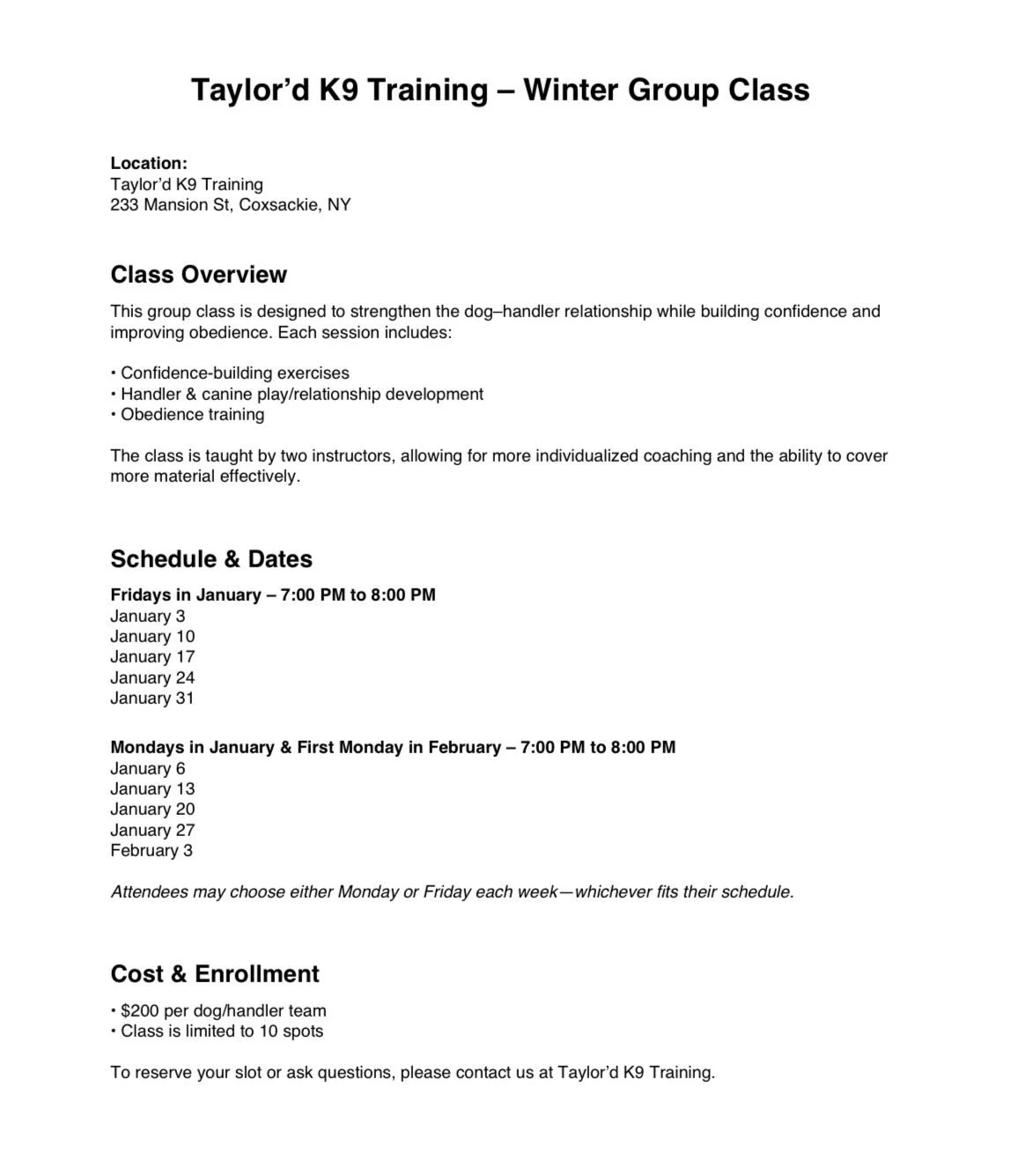 Group Classes