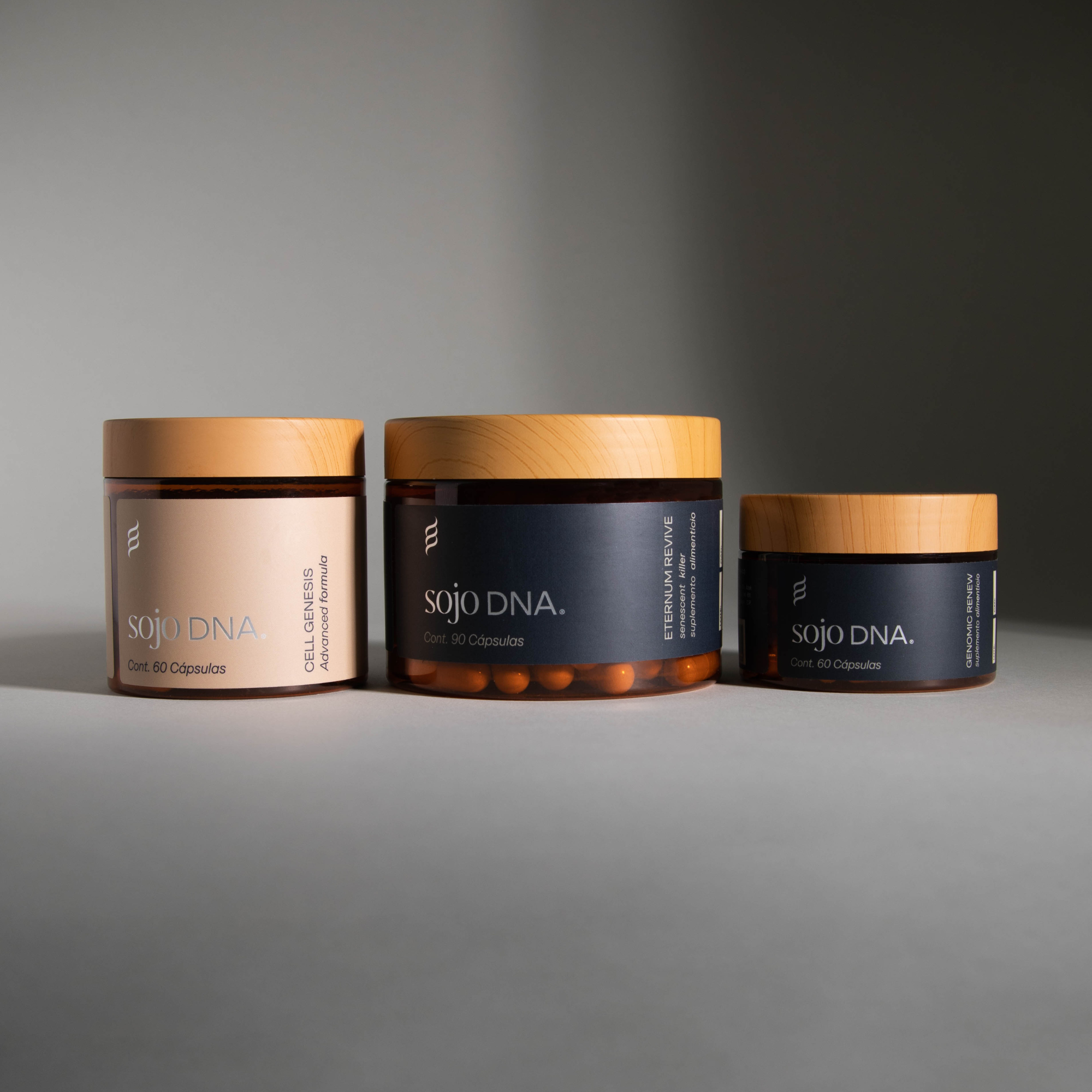 SOJO DNA Longevity Kit with Cell Genesis, Eternum Revive and Genomic Renew.
