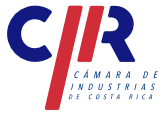 Logo of Cámara de Industrias de Costa Rica with blue and red letters.