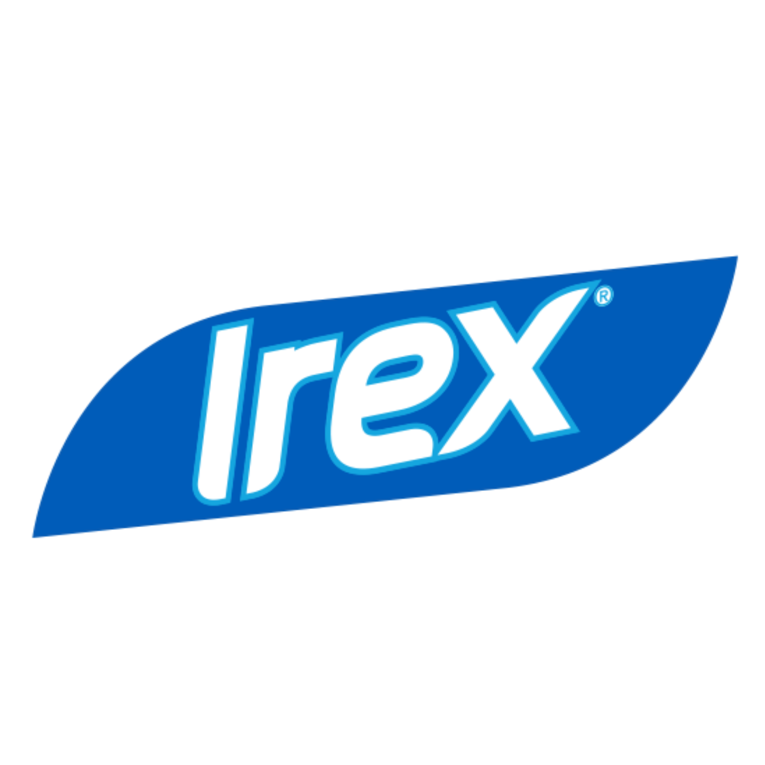 Irex logo, blue and white