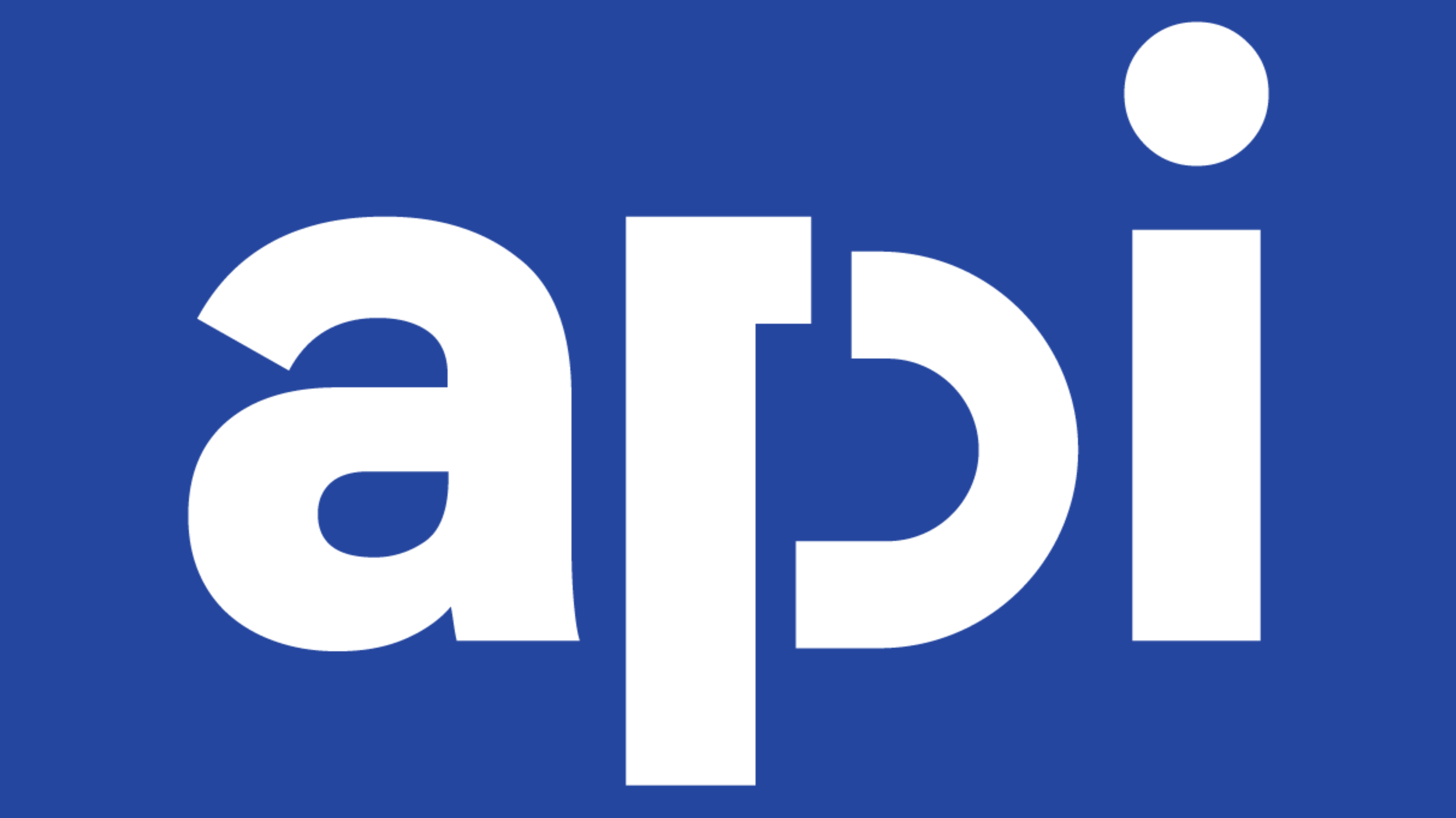 "api" text in white on blue background