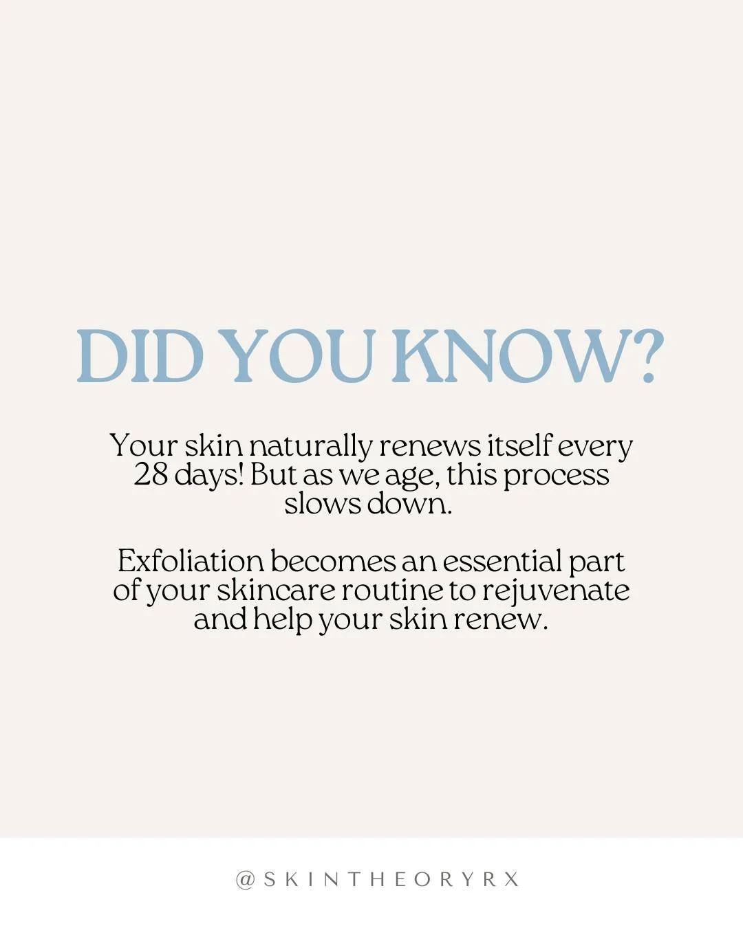 Your skin naturally renews every 28 days&mdash;but as we age, this process slows down. 

Gentle exfoliation helps speed things up, revealing smoother, brighter, more youthful-looking skin. 💫