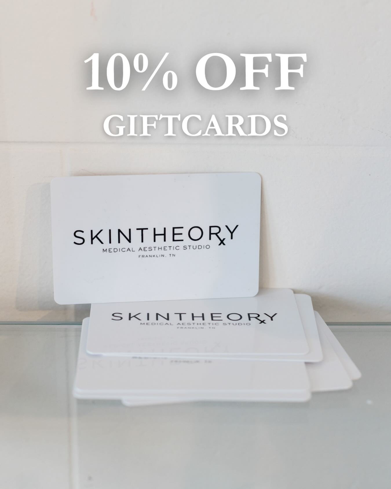Day 5! The perfect stocking stuffer! Get all your favorite people a Skin Theory giftcard for 10% OFF! ✨