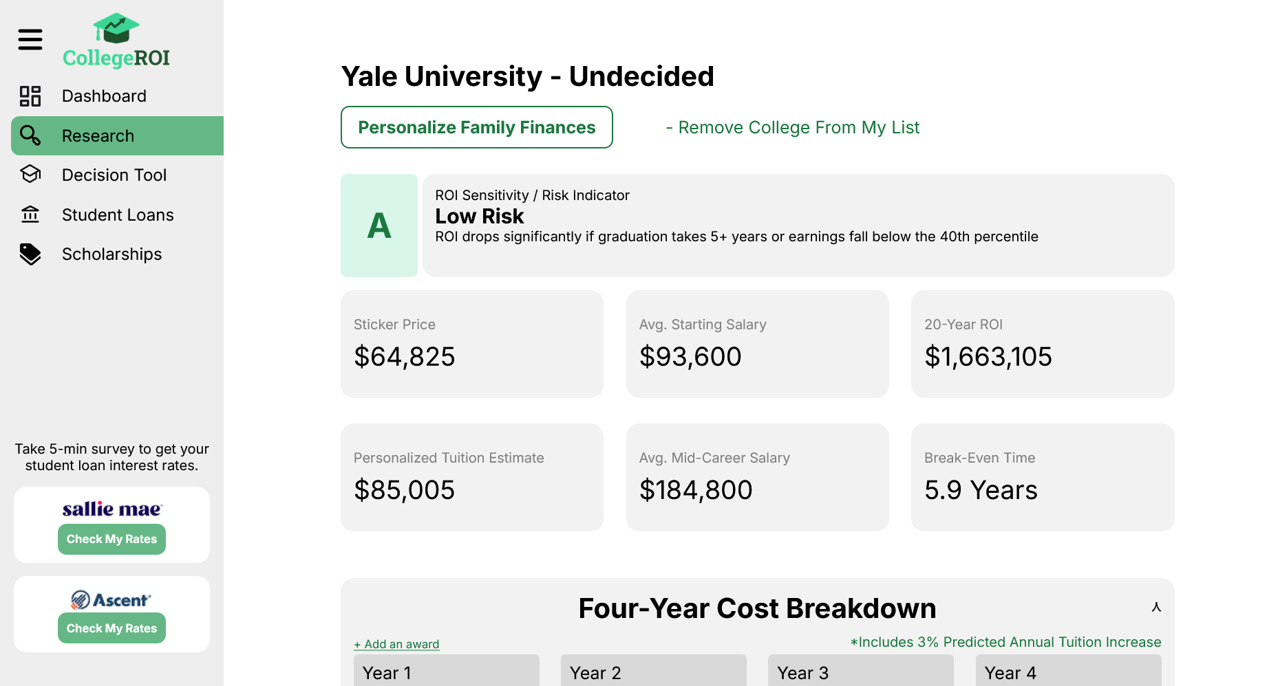 Research colleges on your list