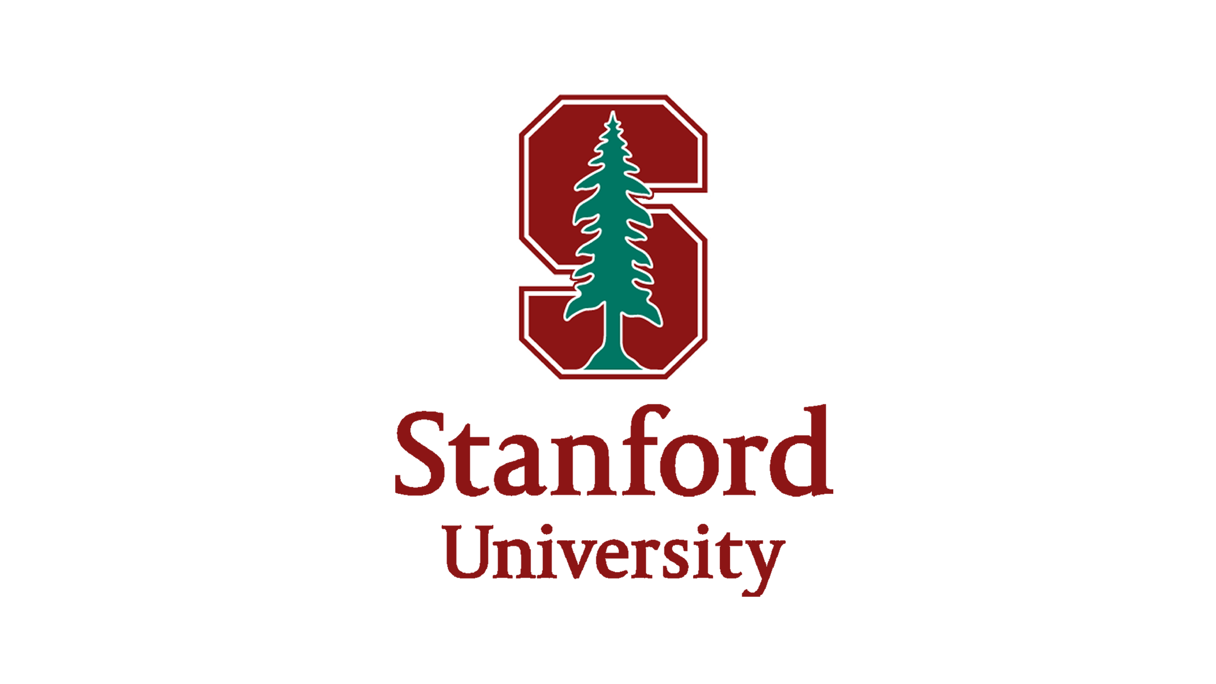 Stanford University logo featuring a red shield with a green tree in the center.