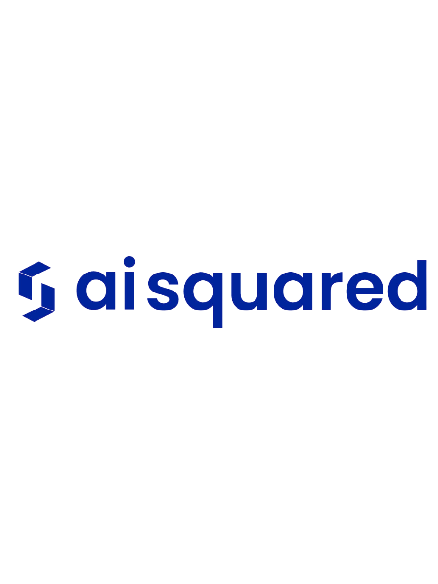 The logo of AI Squared with the company name in blue text and a geometric cube symbol to the left.