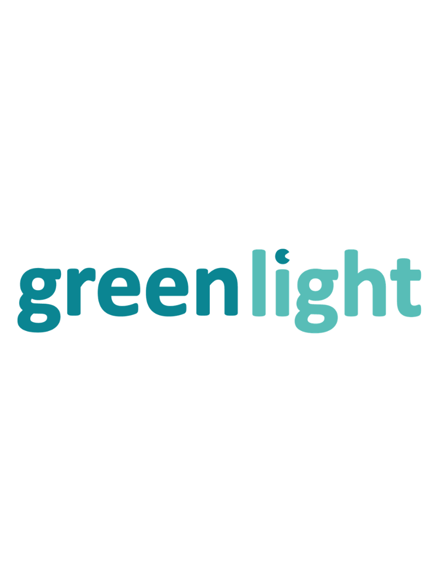 Green light logo with a simplified traffic light icon and the text 'green light' beneath it.