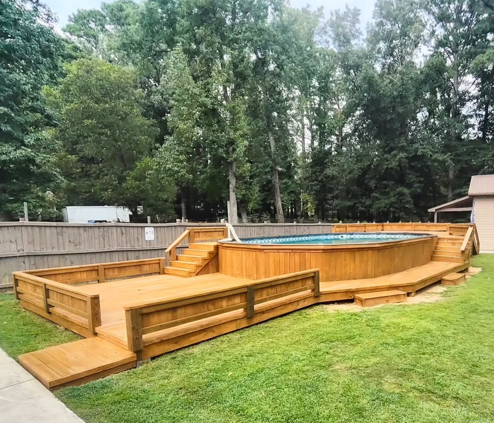 Pool Build Out and Stain