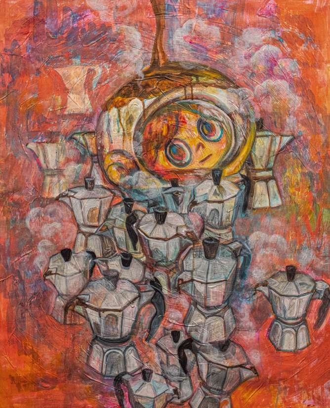 Reality and dreamland are separated by a cup of coffee, 2023 (75 x 60 cm)
