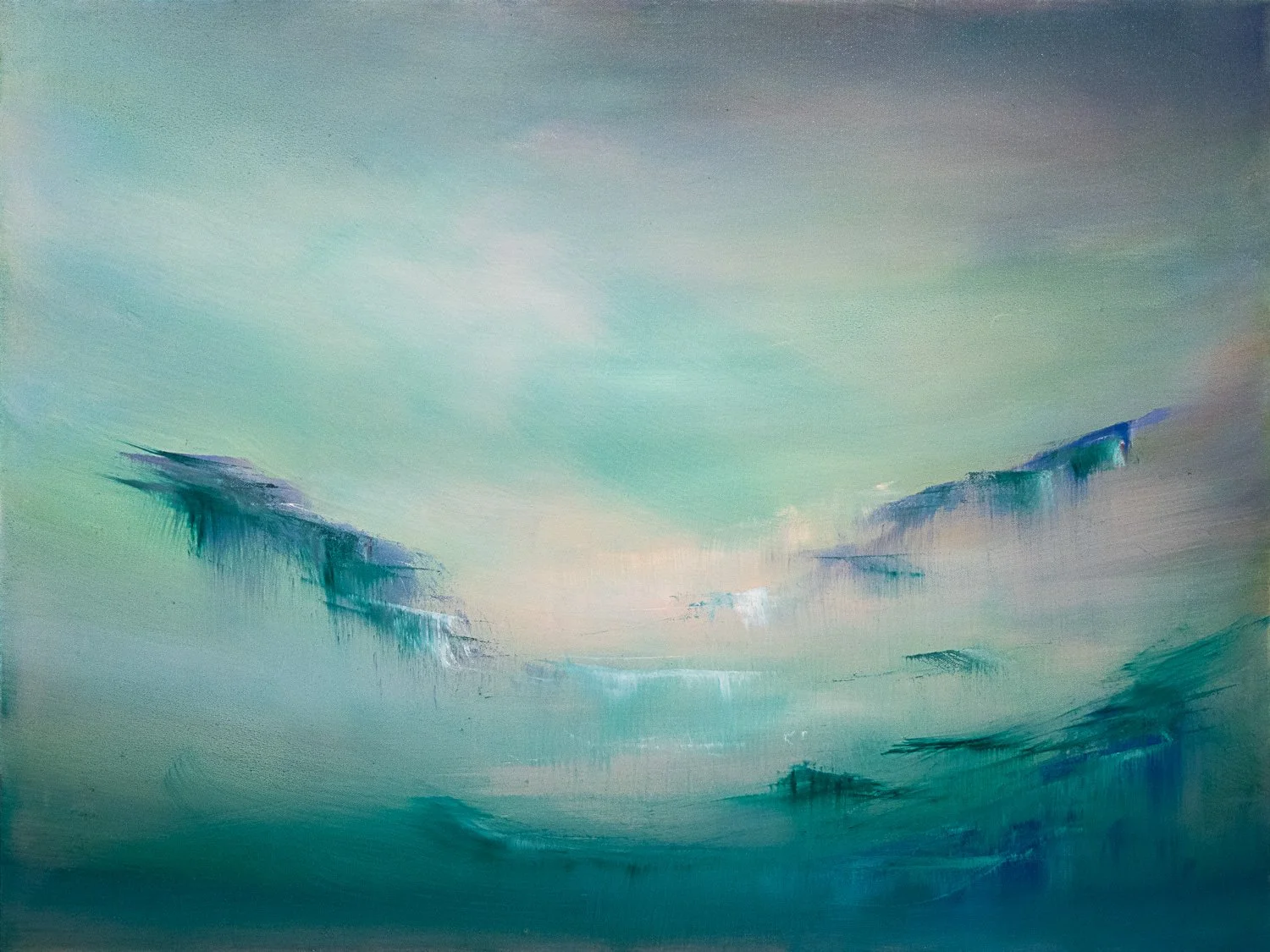 Emerald Intervals, 32" x 24"