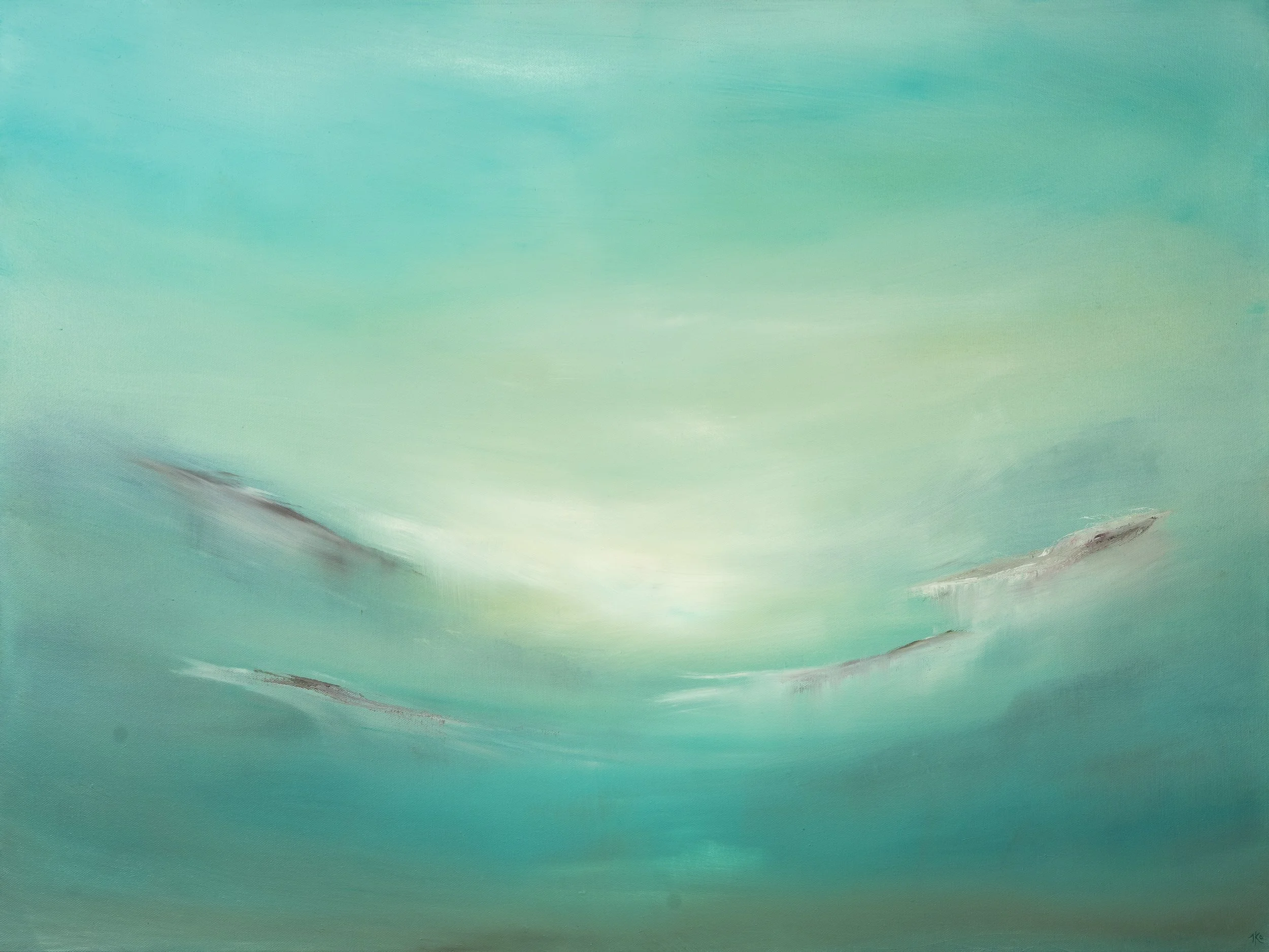 Emerald Intervals, 32" x 24", 2026.