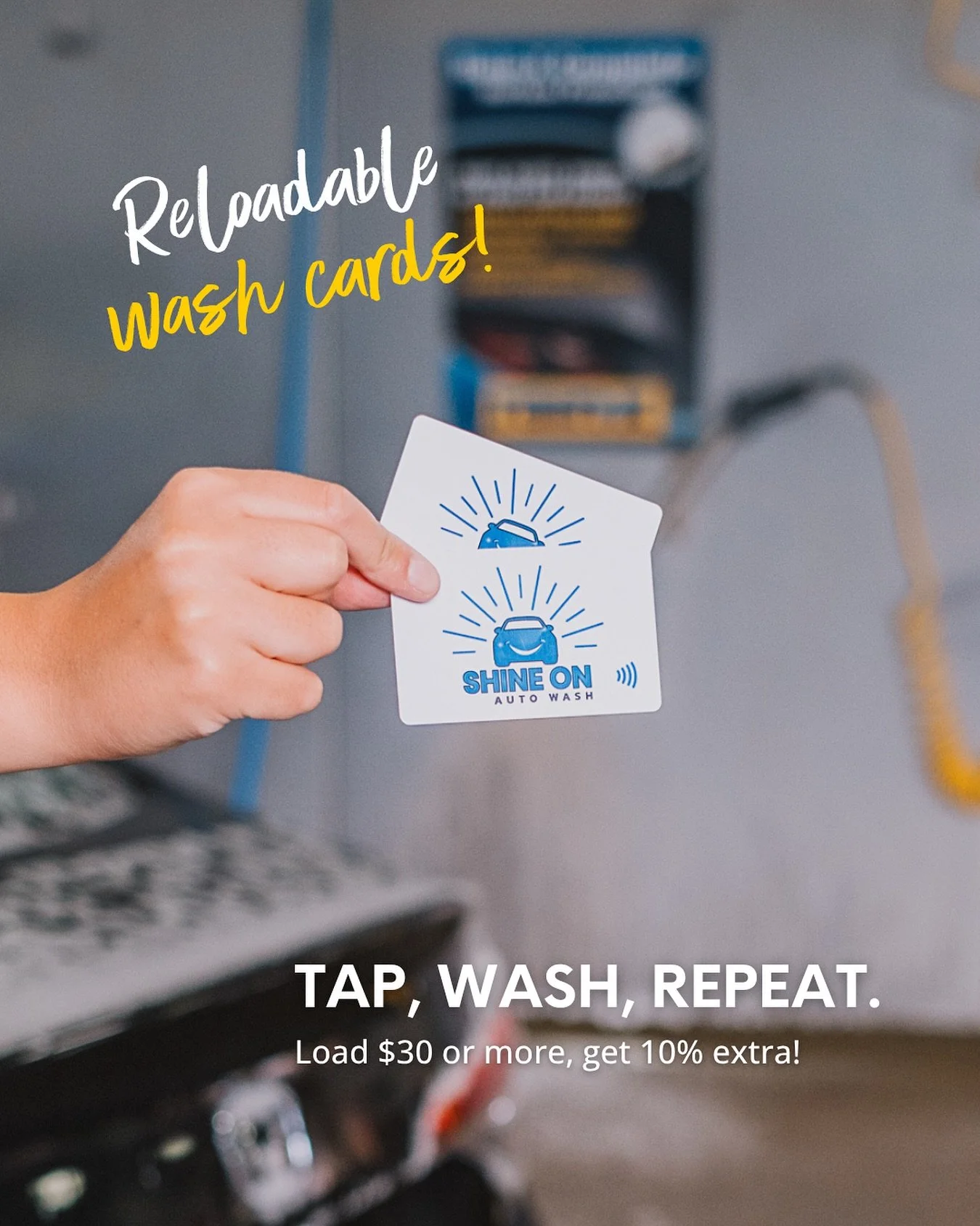 A little more shine for a little less spend. 🚘✨

Load $30 or more on a Shine On Reloadable Wash Card and get 10% extra! It&rsquo;s the easy way to keep your car looking spotless all year long.

#ShineOnAutoWash #ReginaLocalBusiness #ReginaCarWash #C