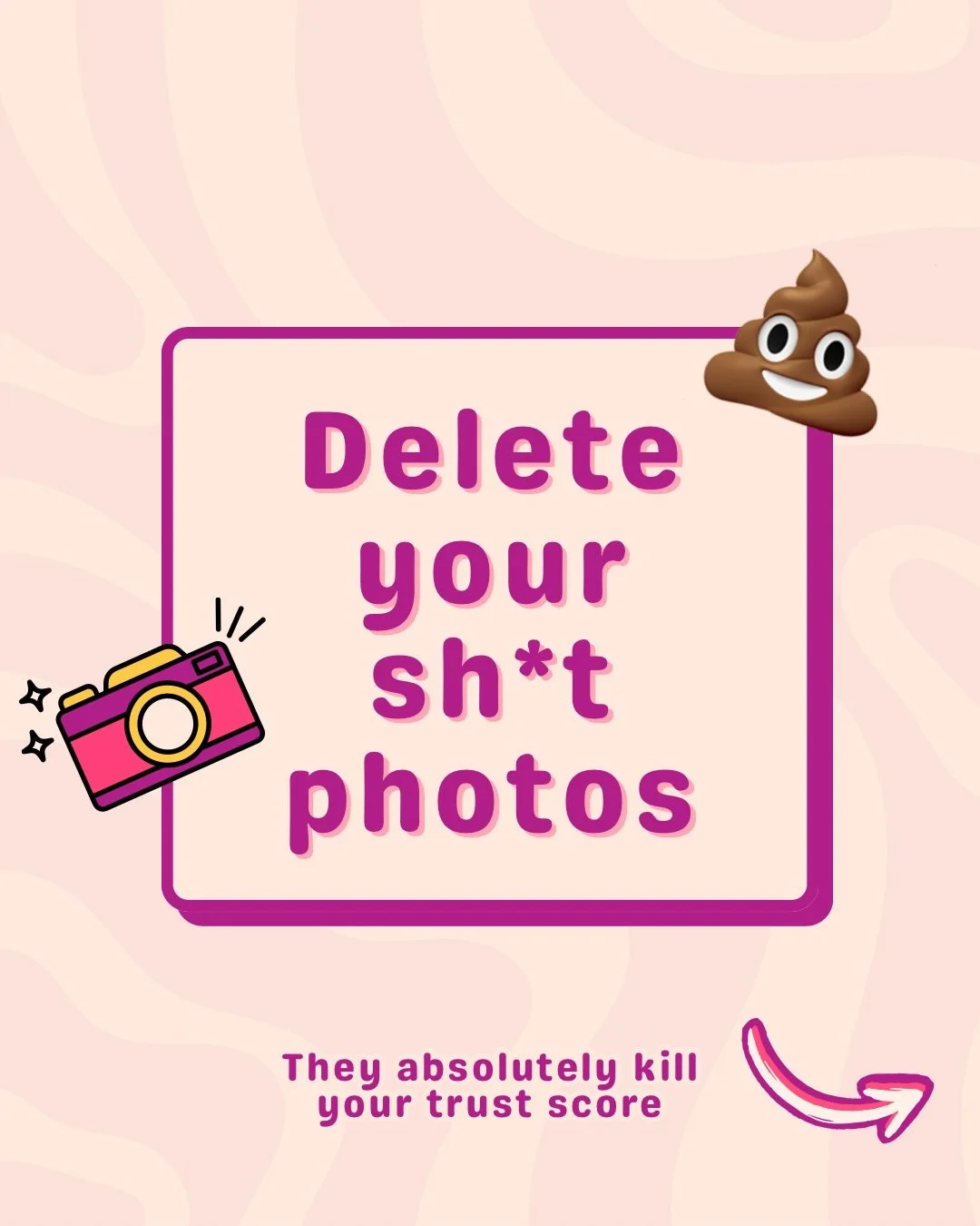 📸 Pleeeease take a good look at your photos&hellip;
💩 Blurry? Delete.
💩 Old? Delete.
💩 Shows an old product? Delete.
💩 Irrelevant? Delete.
💩 An old member of staff? Delete.

Having only a few good photos is better than having a page full of ter