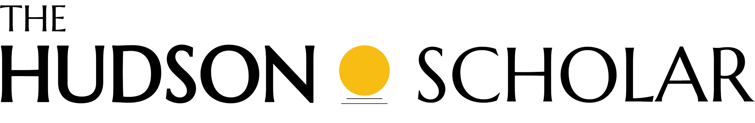 The Hudson Scholar Logo: A Bright Sun Coming Out of the Hudson River, New Jersey.