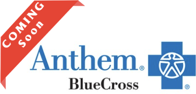 Anthem Blue Cross Logo with Coming Soon Sign