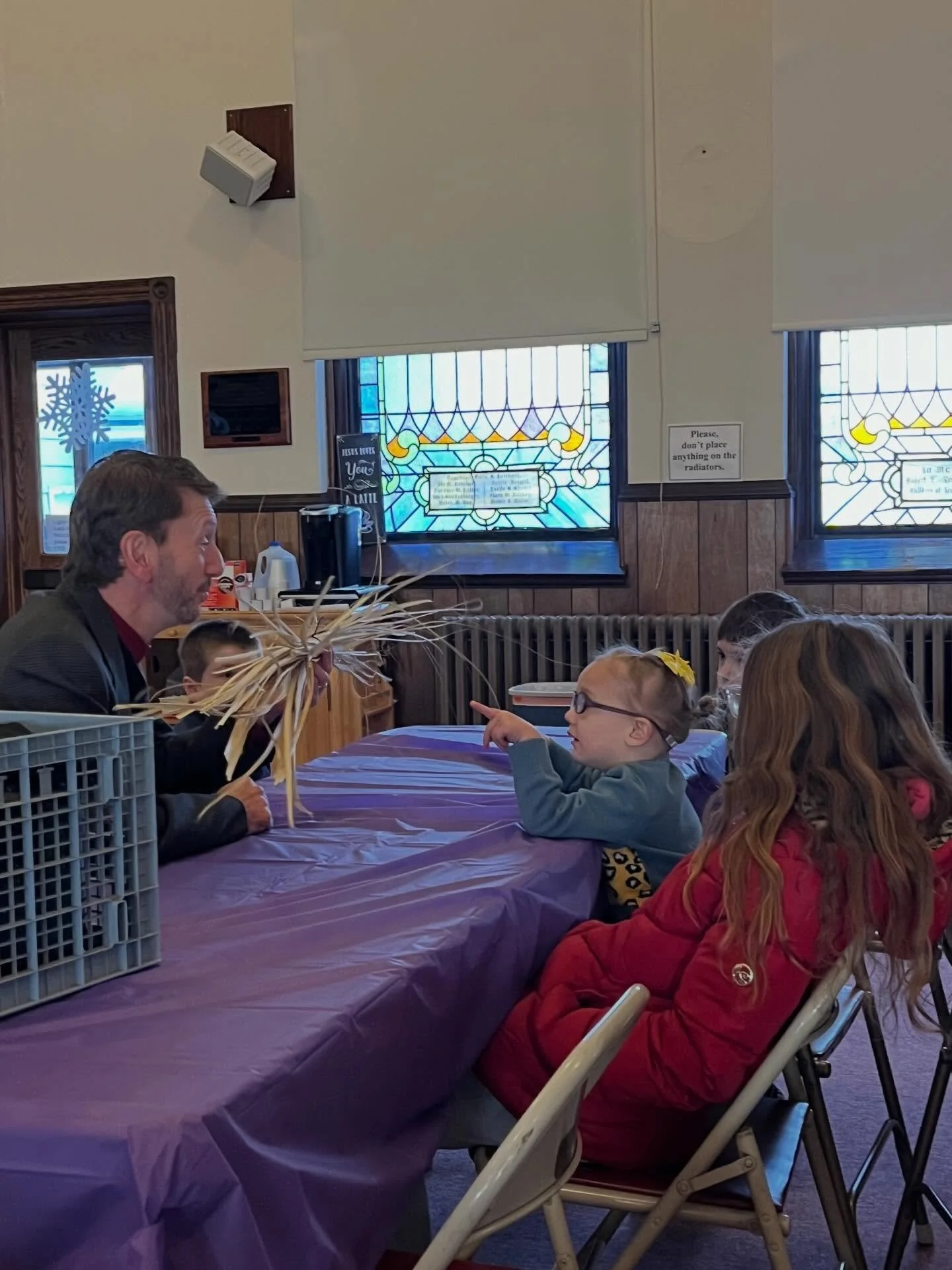 This morning during Sunday School, Pastor Ben explained why we burn last year&rsquo;s Palm Sunday palms to make the ashes for this year&rsquo;s Ash Wednesday worship service. Pastor Ben and Sunday School attendees braved the cold so he could demonstr