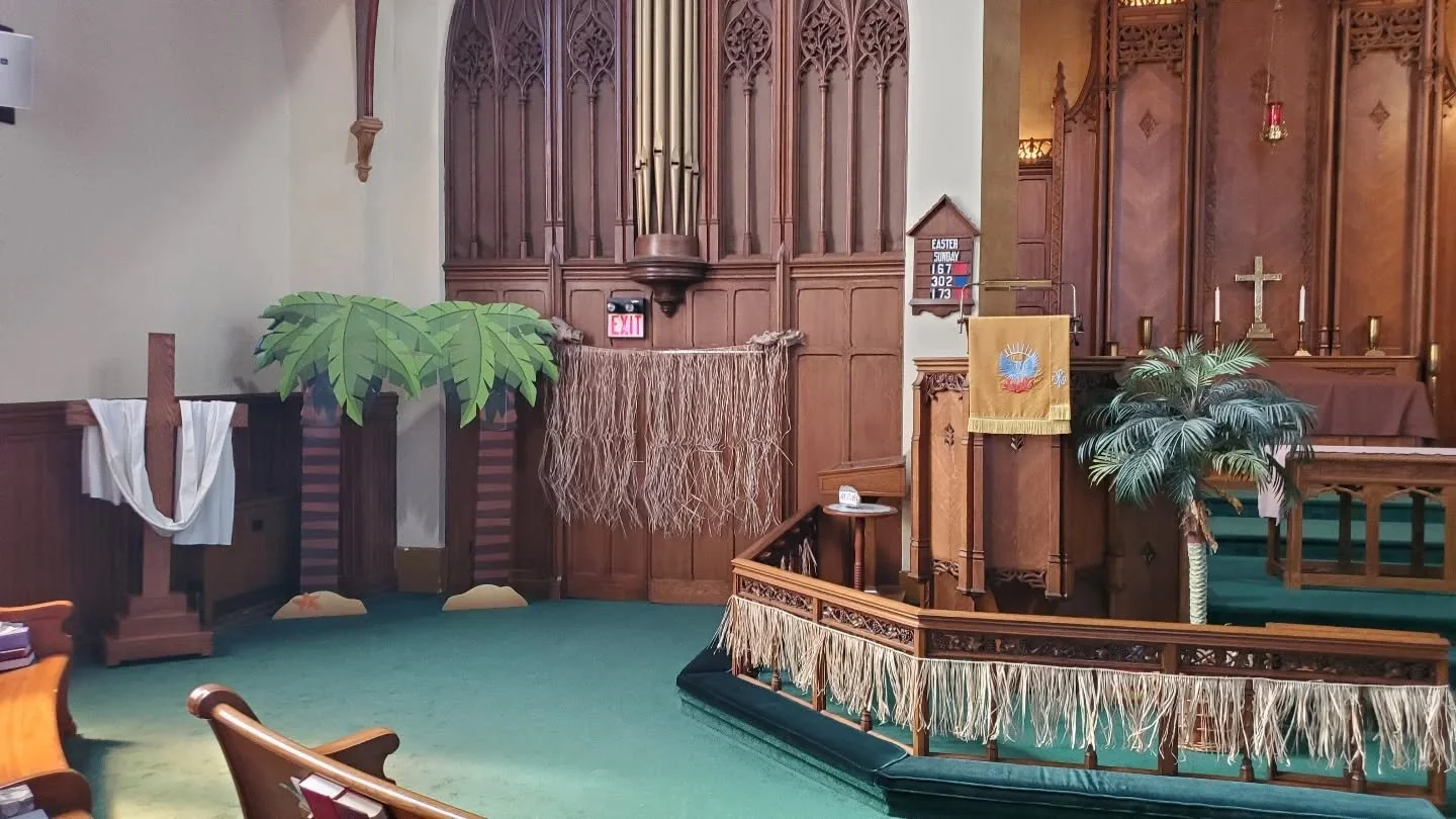 The decorations are beginning to go up, as we are getting ready for Holy Humor Sunday. 

Check out all the decorations, experience the humor, and grow in faith on Sunday, April 12 at 10:15am. 

More info at: https://www.hamburgfirstucc.org/events/hol