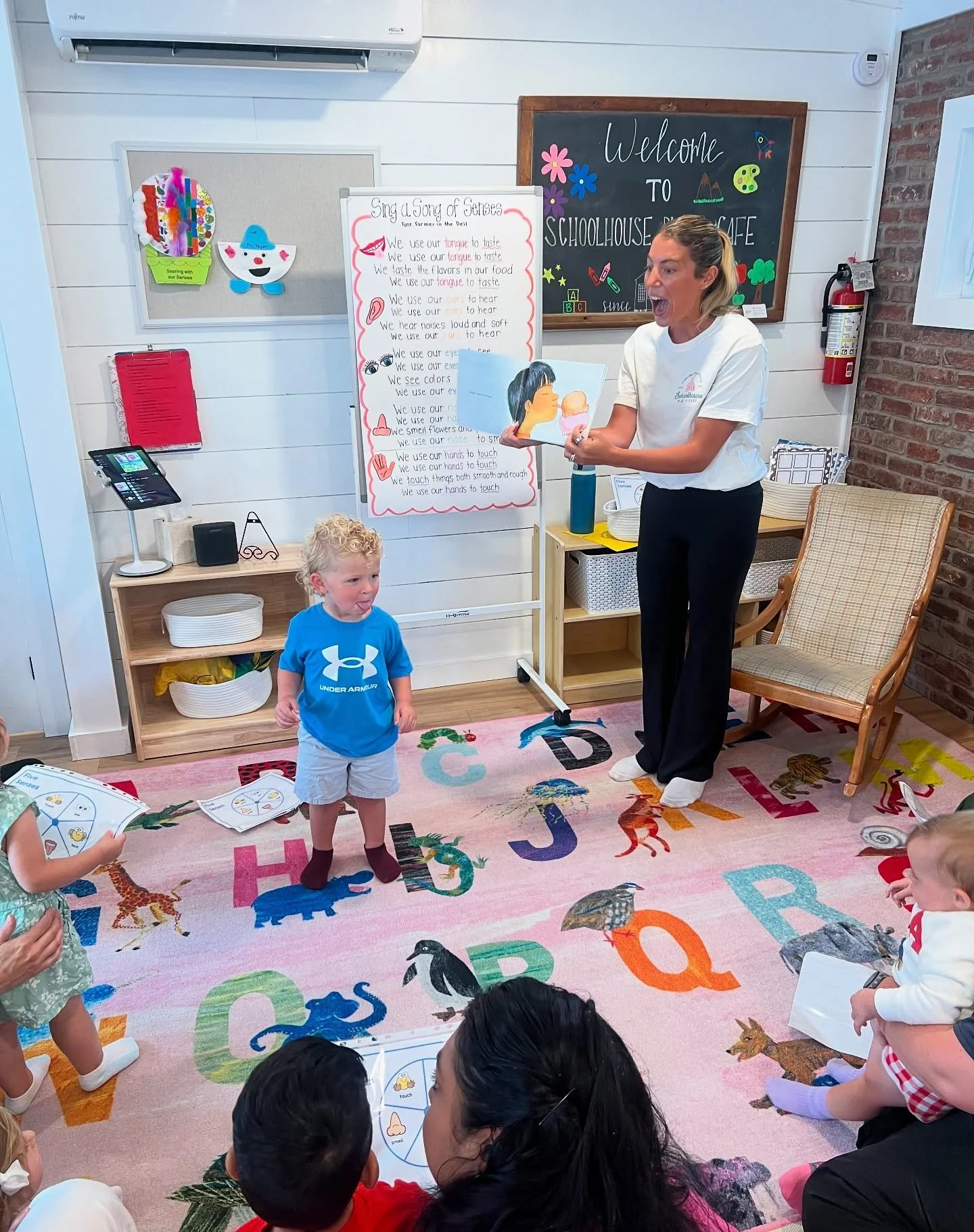 👅 When learning tastes this fun, you&rsquo;ve gotta stick your tongue out! Our 5 Senses week was filled with exploring, laughing, and discovering the world in brand new ways. Next up &rarr; Alphabet Week 📚✨ featuring the all-time favorite Chicka Ch