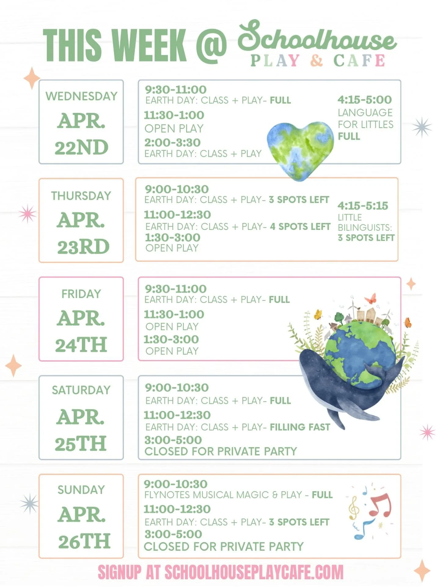 This week at Schoolhouse is full of meaningful moments, hands-on learning, and so much play 🌎🤍

Our Earth Day classes have been such a beautiful way for little ones to explore, create, and connect with the world around them&hellip; and we&rsquo;re 