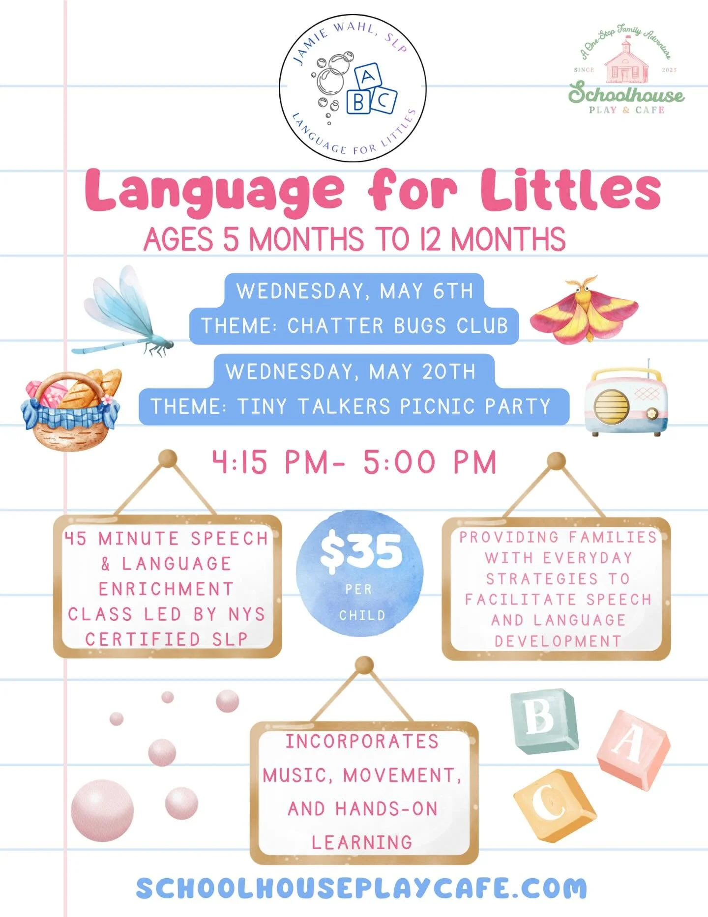 Little voices, big milestones 🤍✨

Our Language for Littles class is the sweetest way to support your baby&rsquo;s early communication skills through play, connection, and meaningful interaction.

🌸 Ages: 5&ndash;12 months
🗓 Dates:
&bull; Wednesday