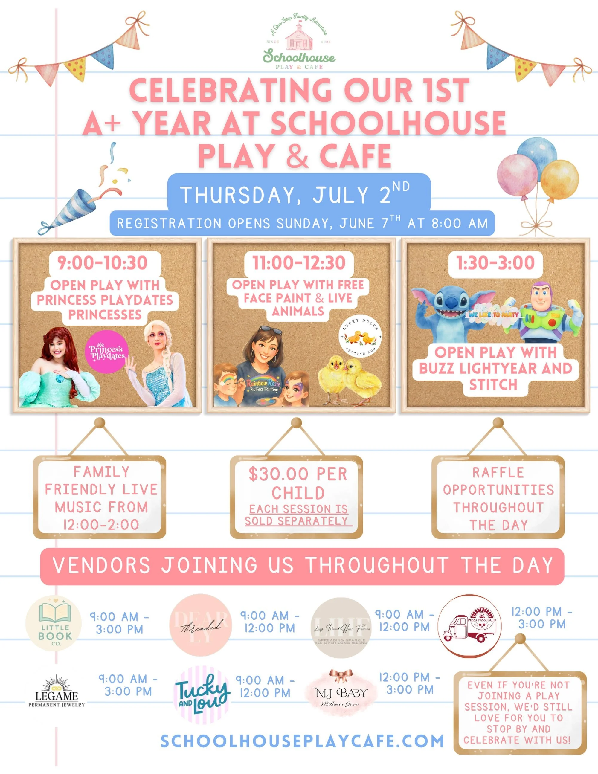 🎉 CELEBRATING 1 AMAZING YEAR AT SCHOOLHOUSE PLAY &amp; CAFE 🎉

One year ago, we opened our doors with a dream to create a space filled with joy, connection, imagination, community &amp; love&hellip; and because of ALL OF YOU, Schoolhouse has become