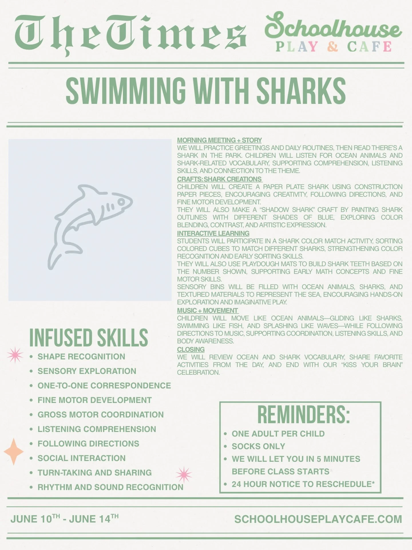🦈🌊 There&rsquo;s still time to dive into the fun!🌊🦈

Our Swimming with Sharks themed classes are making waves this week, and we&rsquo;d love for your little one to join us! From shark-themed crafts and sensory play to ocean-inspired movement acti