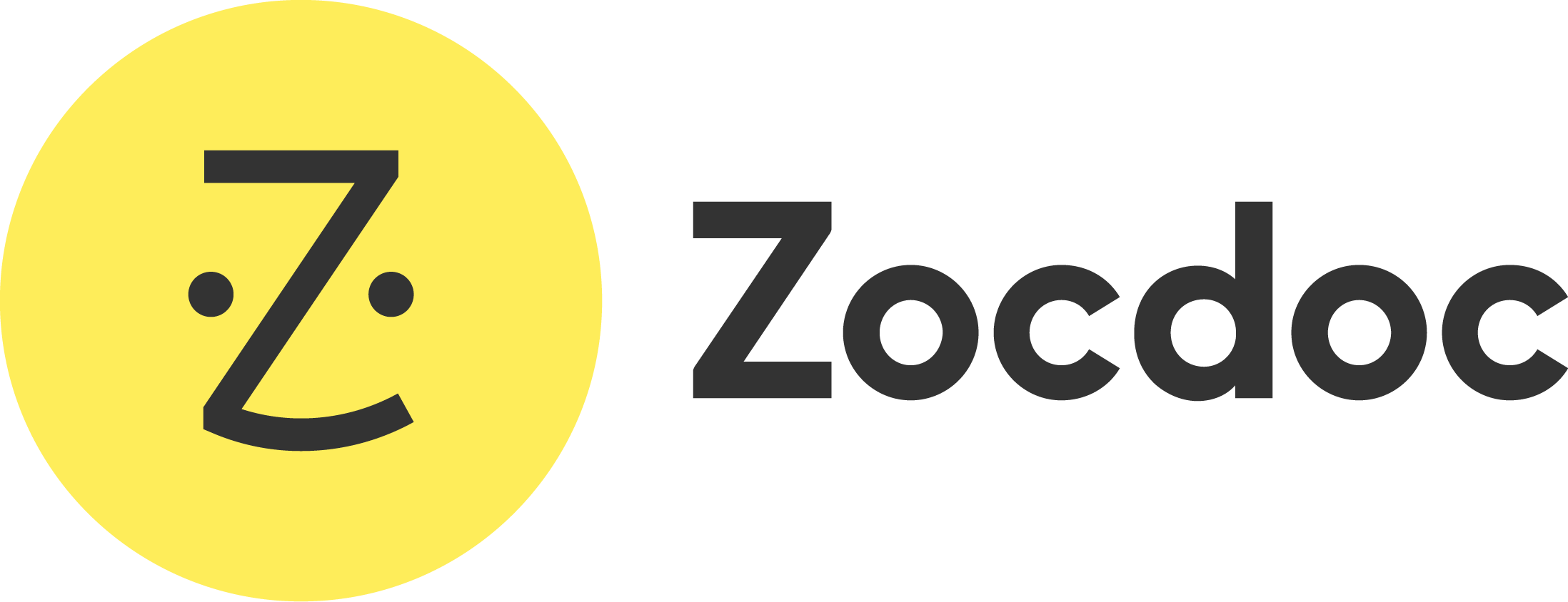 Zocdoc logo with a yellow smiling face and the word 'Zocdoc' in black text.