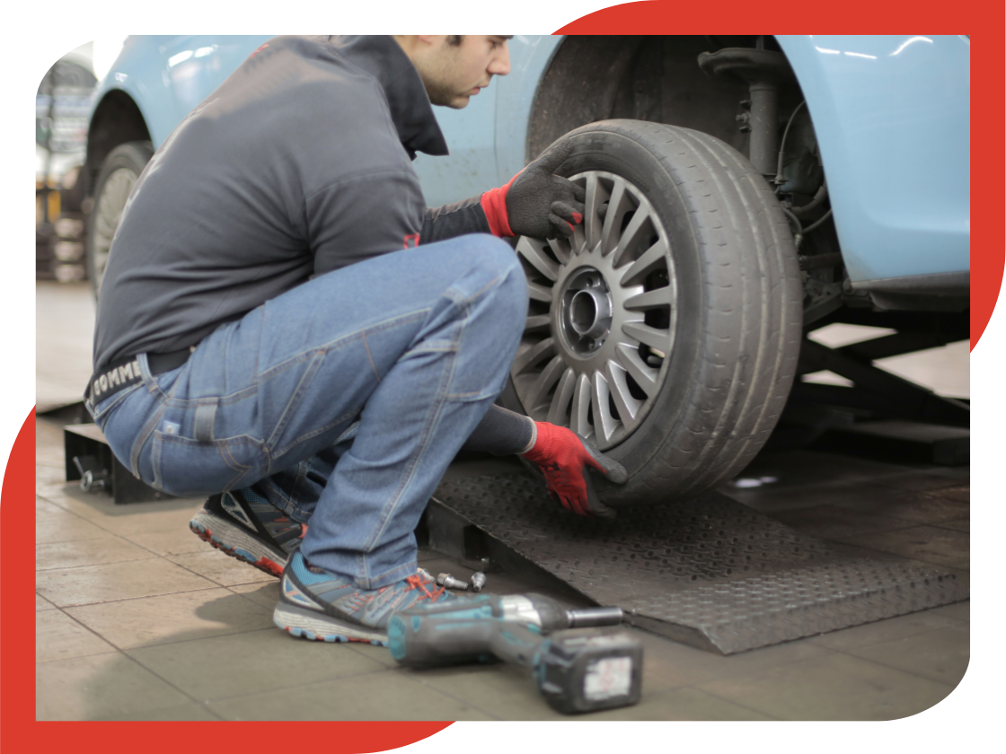 Tire rotation service.