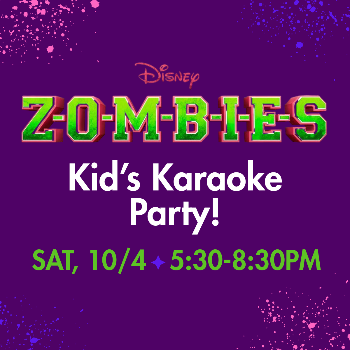 Kid’s Karaoke Night: Disney’s Z-O-M-B-I-E-S
