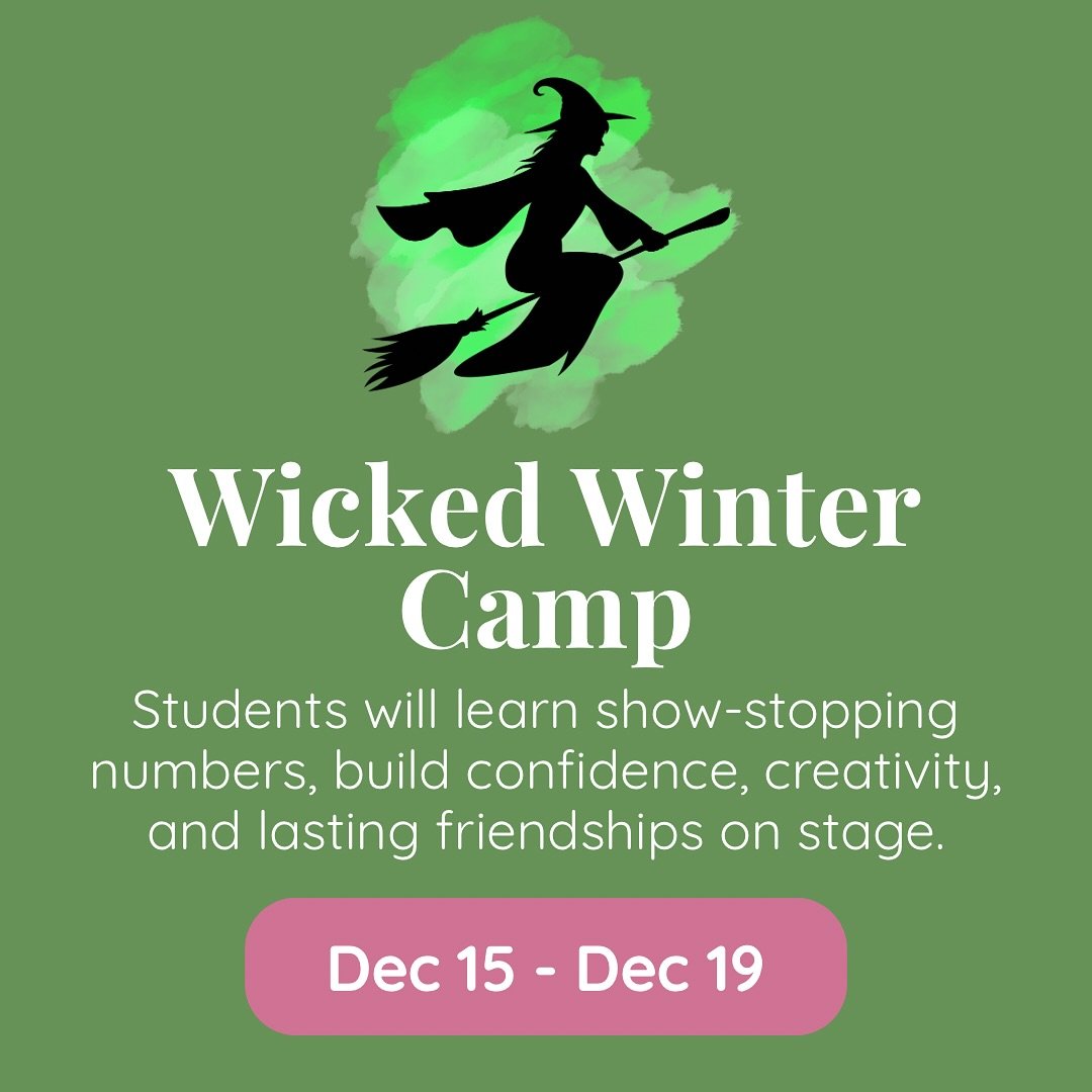 School&rsquo;s out &mdash; but the magic is in! ✨
Give your child a week in the Emerald City at Wicked Winter Camp, December 15&ndash;19 &mdash; inspired by the world of Wicked and celebrating the release of Wicked: For Good!

Campers will spend the 