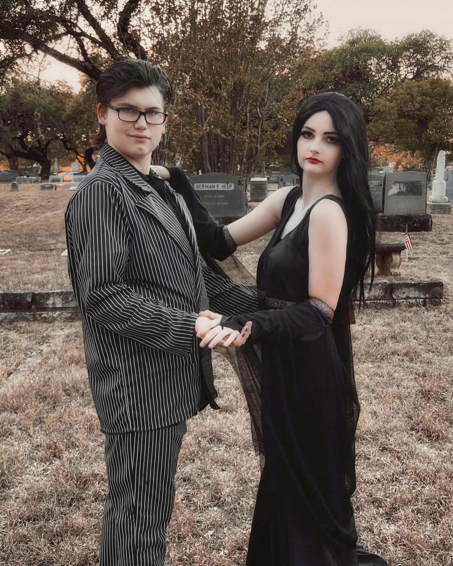 Meet one of our Morticia &amp; Gomez duos for The Addams Family. 🖤🌹

Just 1 week away. Our Saturday matinee is sold out but you can still grab tickets for this spooky show!

#addamsfamily #budatx #kyletx