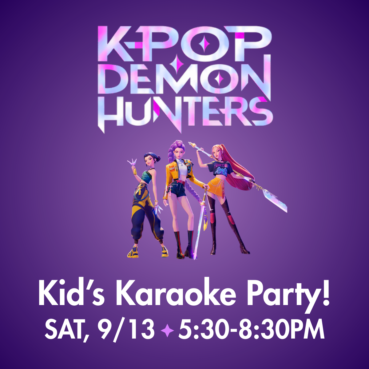 Kid’s Karaoke Night: K-Pop Demon Hunters