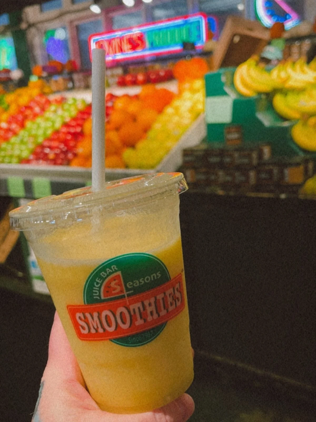 This tastes exactly the same as it always has and that is so rare these days that I cried when I took the first sip. 
🍍🍌🫚

pineapple + banana + ginger 
@fourseasonsjuicebar 
@rdgterminalmkt