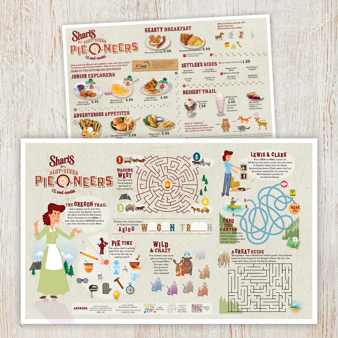 Shari's Kids Menu - PieONeers Theme