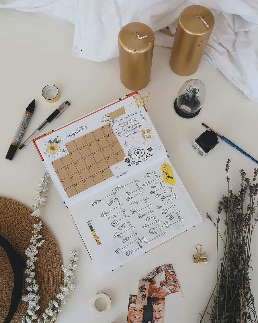 Photo of calendar in a bullet journal