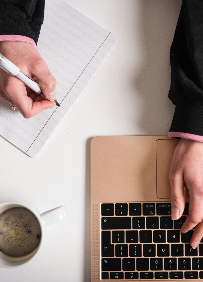 Photo of woman working on laptop