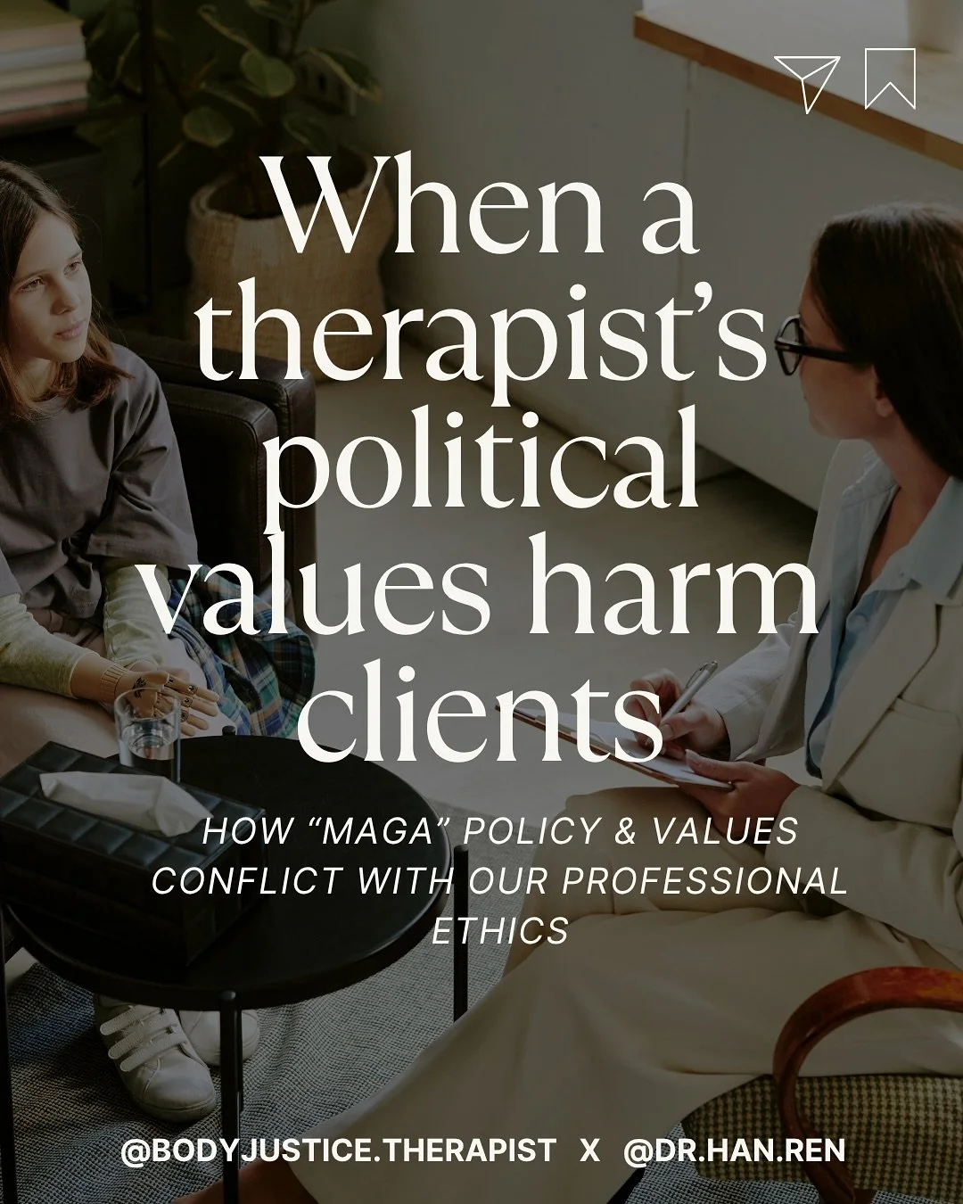 Clinicians who support MAGA: how do you reconcile the values of alt-right extremism with the values of our profession? How do you support groups of people in one setting, then vote against their rights in another?⁠
⁠
Both @dr.han.ren and myself have 