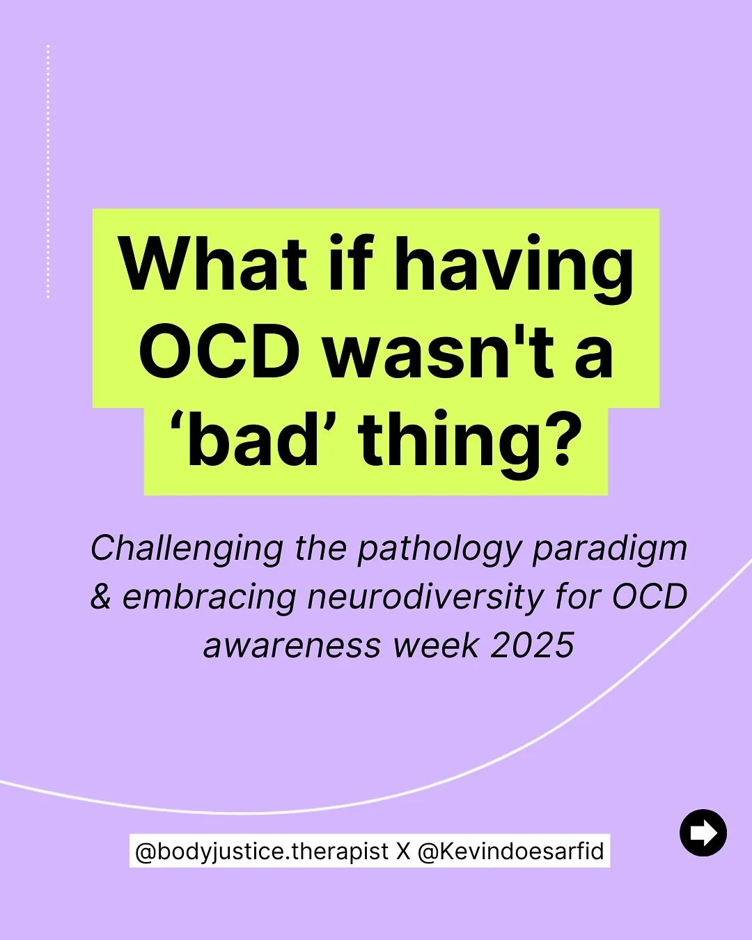 It&rsquo;s OCD awareness week, so let&rsquo;s talk about how there is no shame in existing with OCD despite what the mainstream media or views say. 

One thing that has helped up both in our own OCD experience has been learning to view and move day t