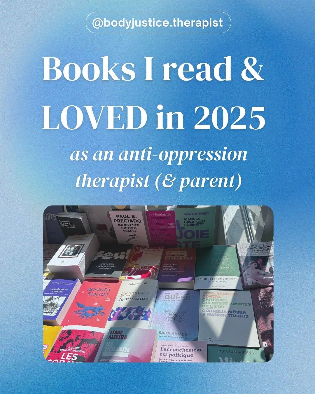 I know I&rsquo;m late to the party with this post but here were my favorite reads of 2025. I realize I spent a lot of my rare free time in 2025 trying to understand what the fuck leads to so much violence- from memoirs to social justice classics and 